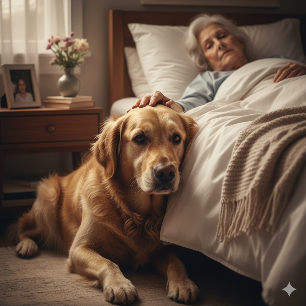 Hund am Sterbebett